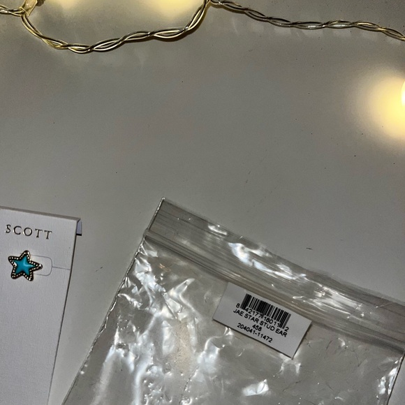 Kendra Scott Blue and Gold Star Stud Earrings - Picture 3 of 4